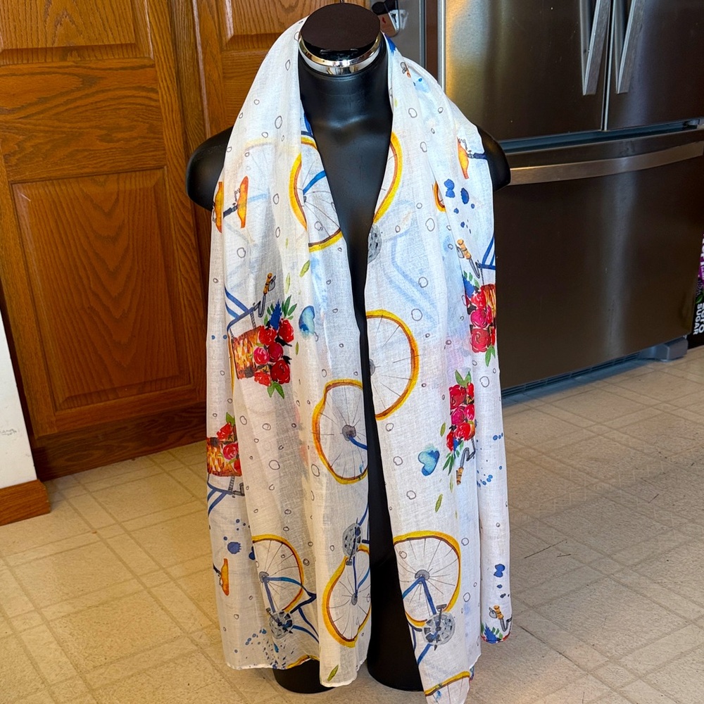 Vintage bicycle scarf. 72 x 27.5